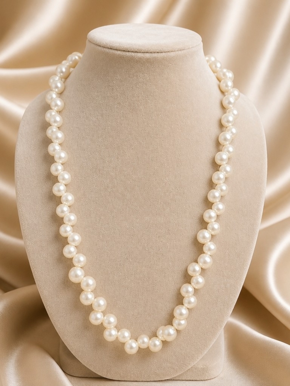 Classic Ivory Pearl Necklace - Elegant Women's Jewelry 14"